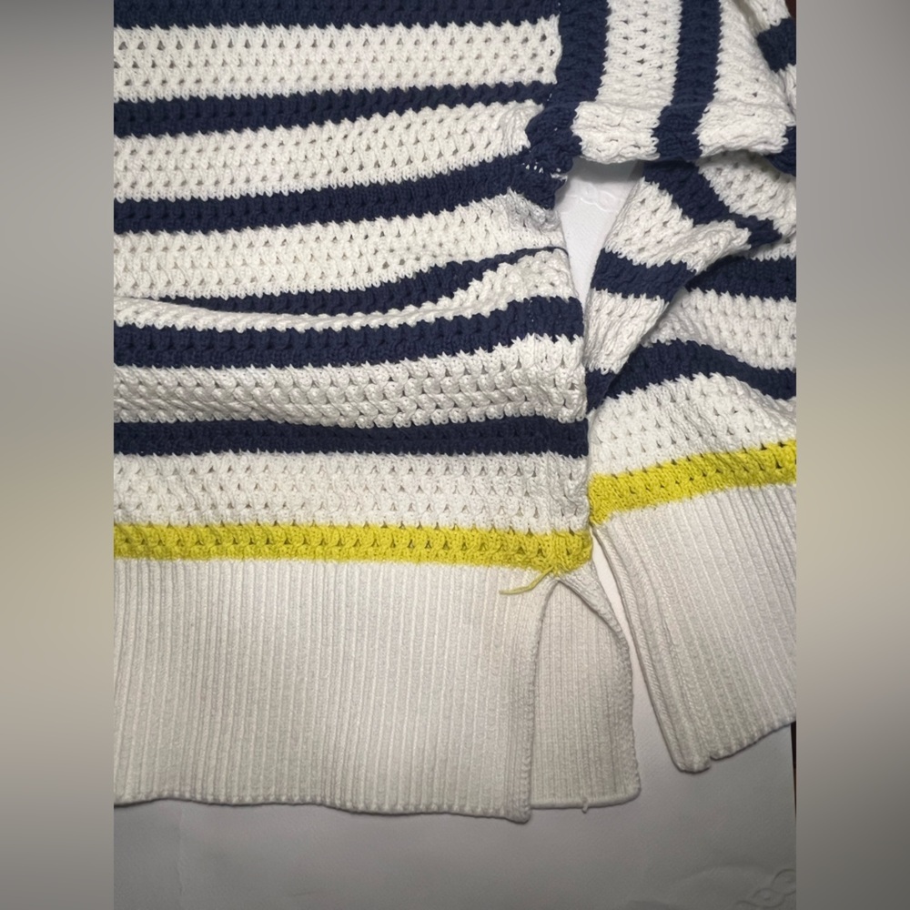 KERRI ROSENTHAL 😊 Cream and Navy Knit with Yellow Smiley NWT size Medium 😊😊😊😊😊 - Picture 9 of 11